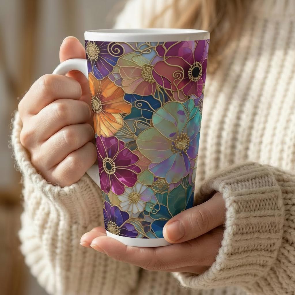 Latte 17oz Ceramic Mug - Coffee or Tea Cup, Extra Tall