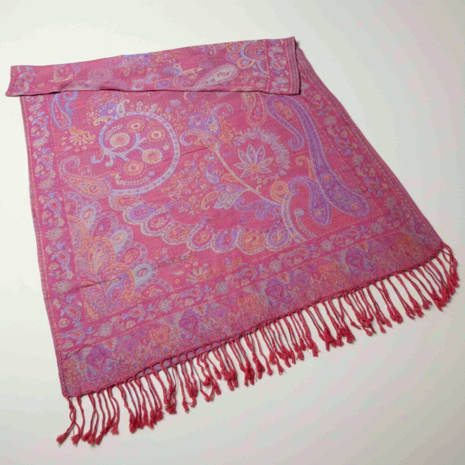 Reversible Soft Pashmina Shawl & Scarf for Women, Jacquard Brocade, Shawl, Sarong or Head Wraps