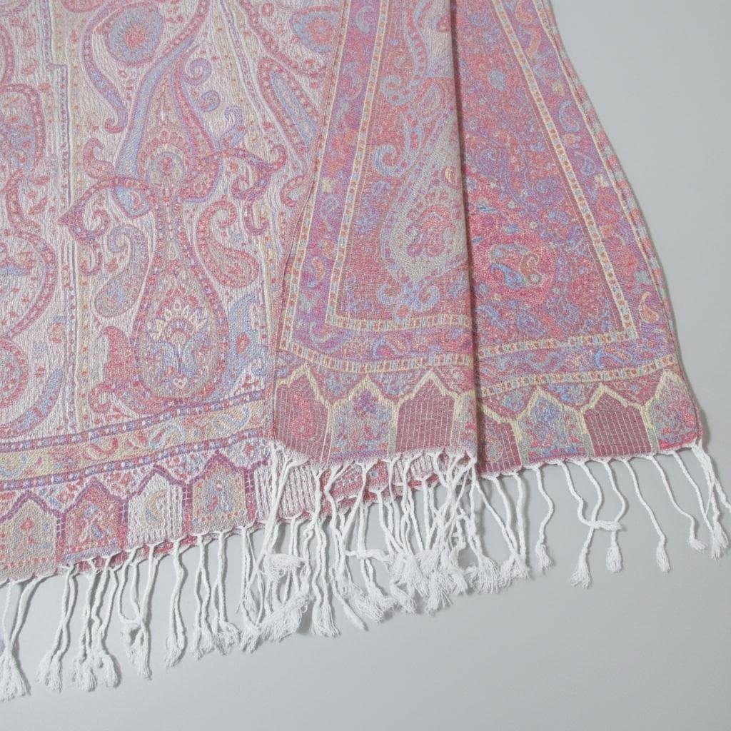 Soft Pashmina Shawl & Scarf for Women, Jacquard Brocade, Lightweight Blanket Shawl