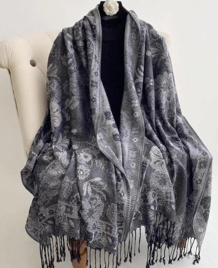 Soft Pashmina Shawl & Scarf for Women, Jacquard Brocade, Blanket Scarf, Head Wraps