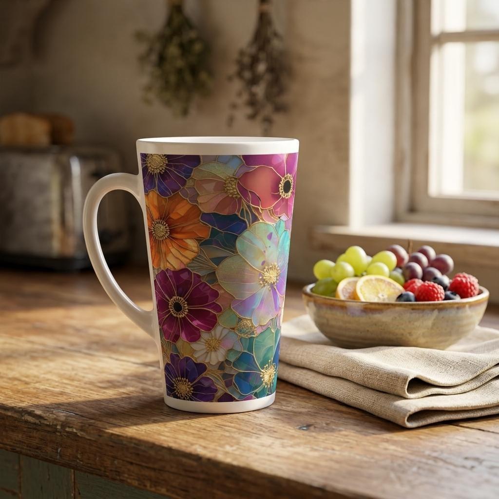 Latte 17oz Ceramic Mug - Coffee or Tea Cup, Extra Tall