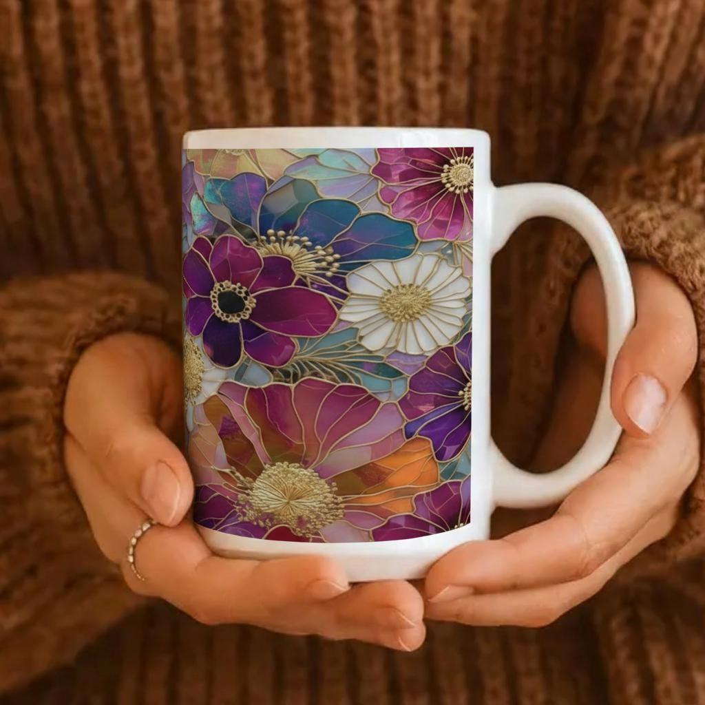 Floral Cups -  Large and Small Ceramic Mugs