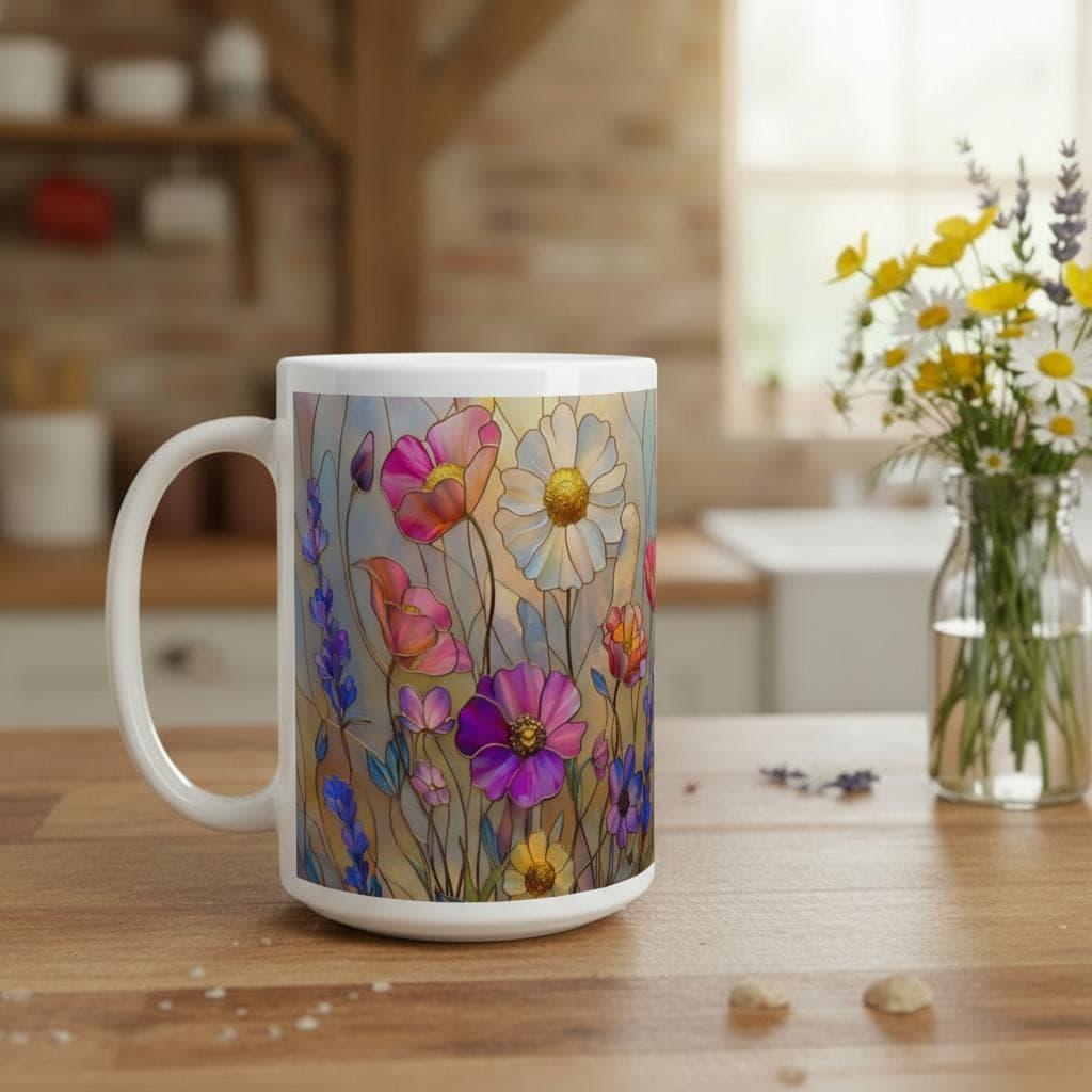 Floral Cups -  Large and Small Ceramic Mugs