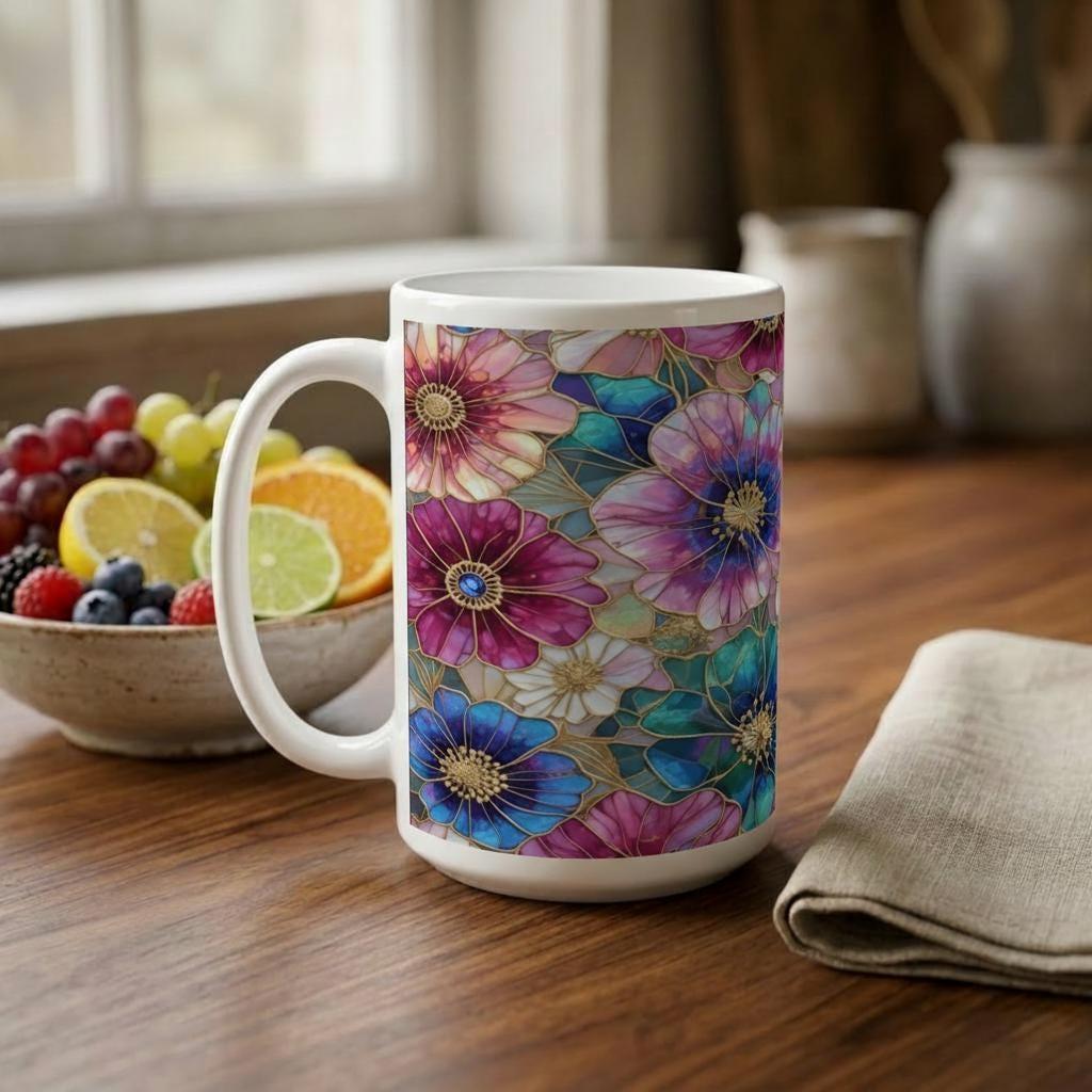 Floral Cups -  Large and Small Ceramic Mugs