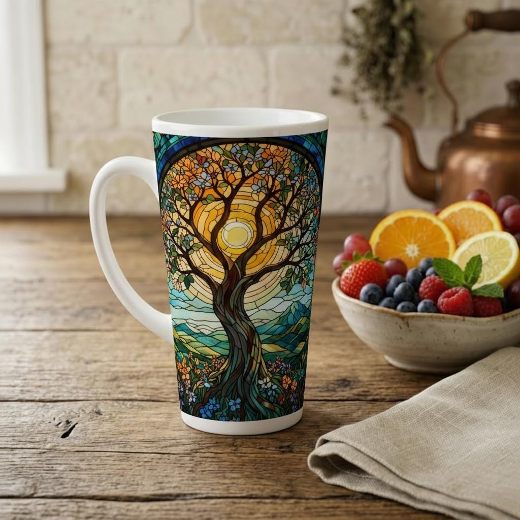 Latte 17oz Ceramic Mug - Coffee or Tea Cup, Extra Tall