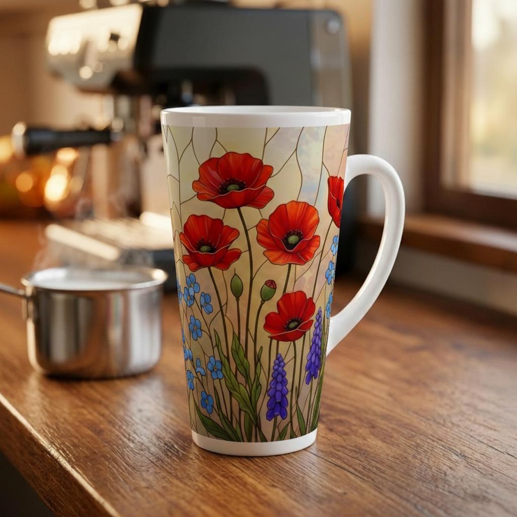 Latte 17oz Ceramic Mug - Coffee or Tea Cup, Extra Tall