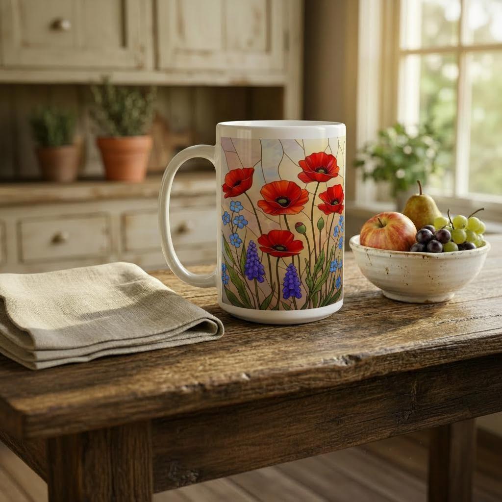 Floral Cups -  Large and Small Ceramic Mugs