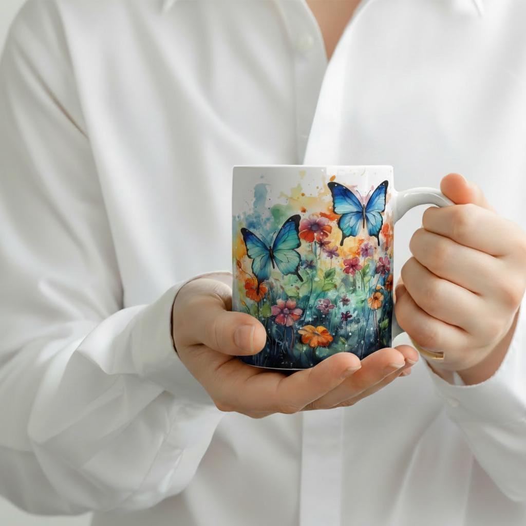 Butterfly - Large and Small Ceramic Mugs