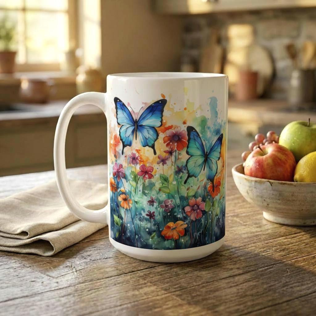 Butterfly - Large and Small Ceramic Mugs