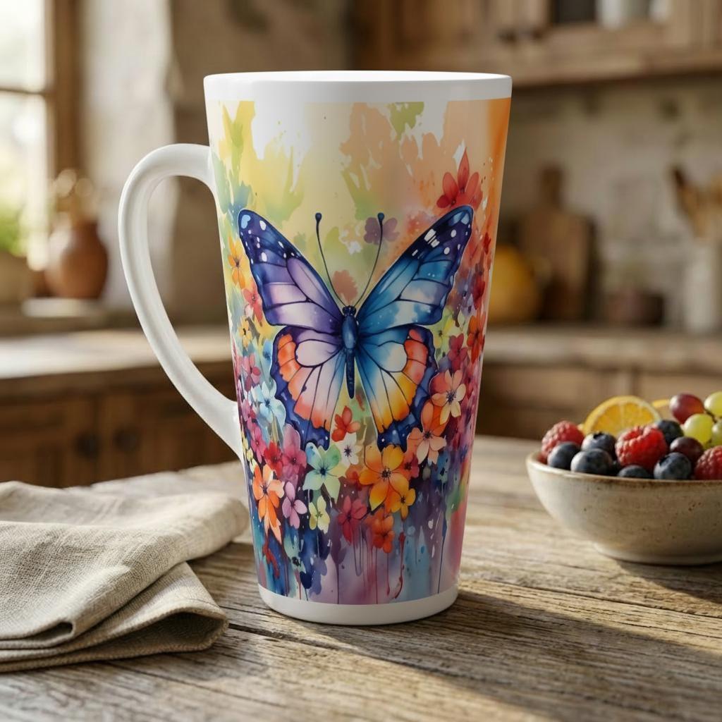 Latte 17oz Ceramic Mug - Coffee or Tea Cup, Extra Tall