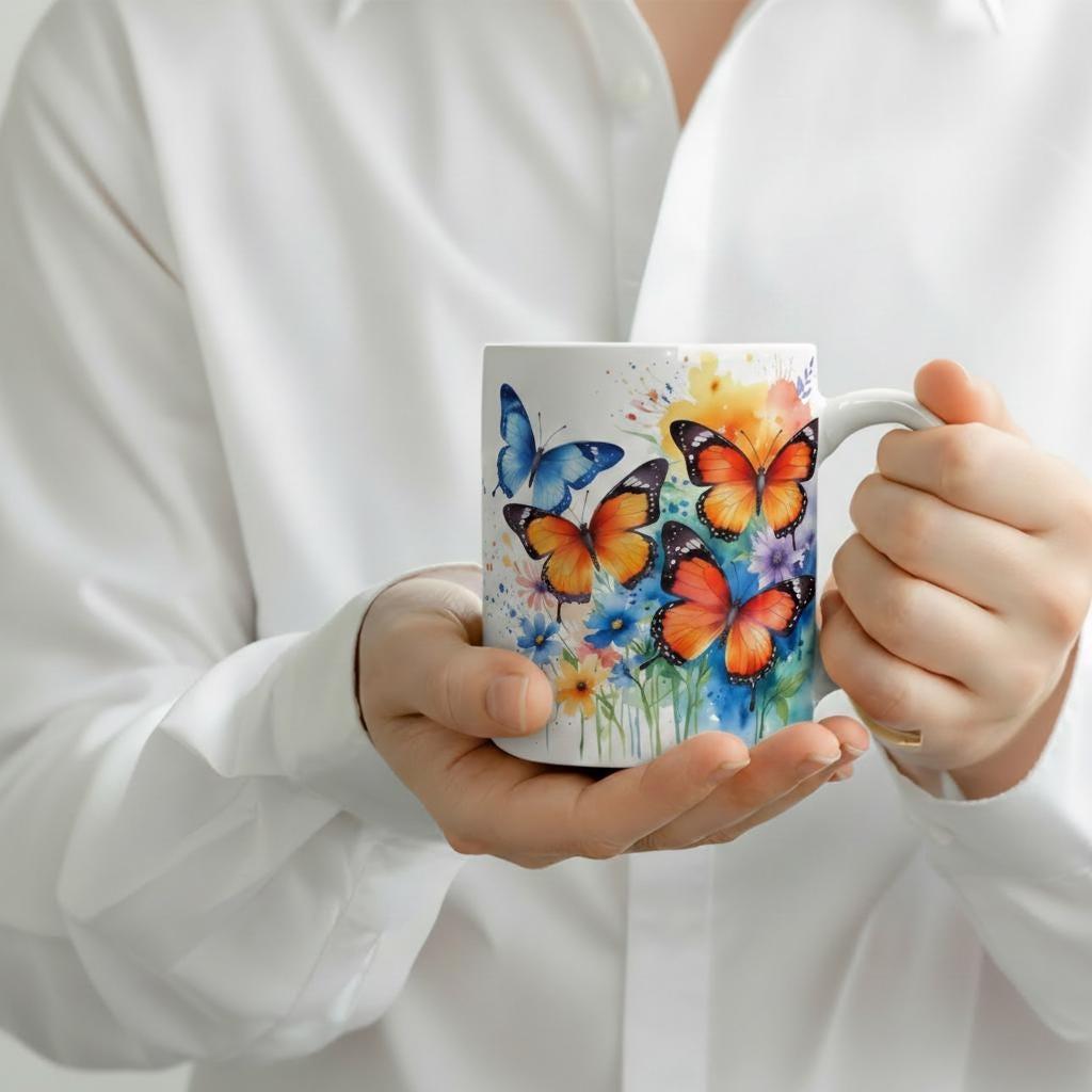 Butterfly - Large and Small Ceramic Mugs