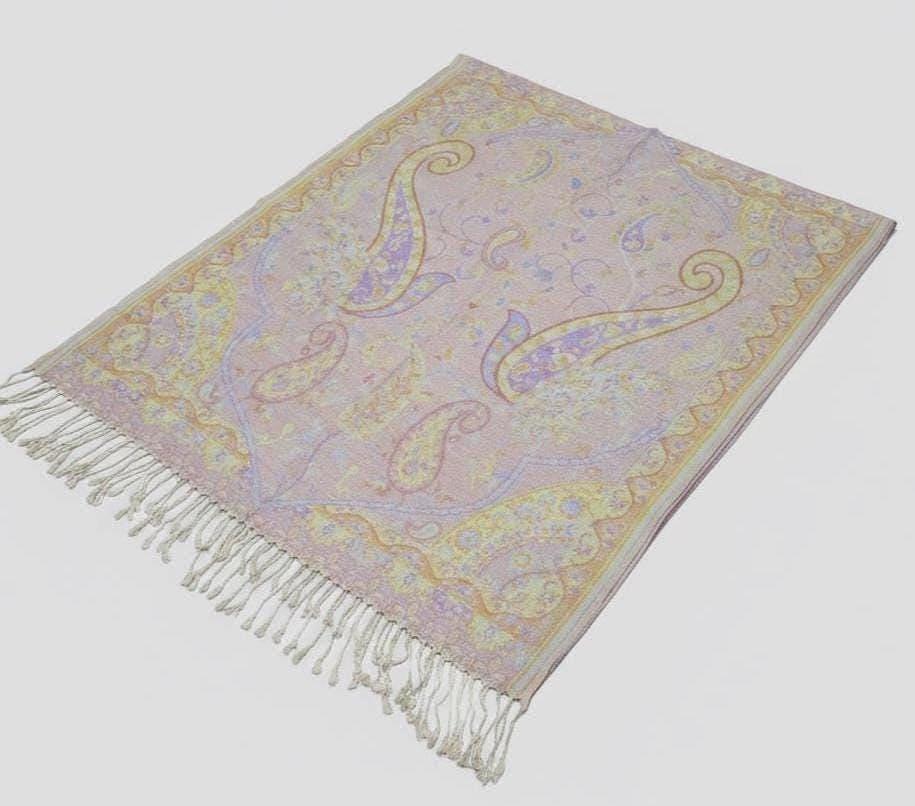 Soft Pashmina Shawl & Scarf for Women, Jacquard Brocade, Shawl, Sarong or Head Wraps