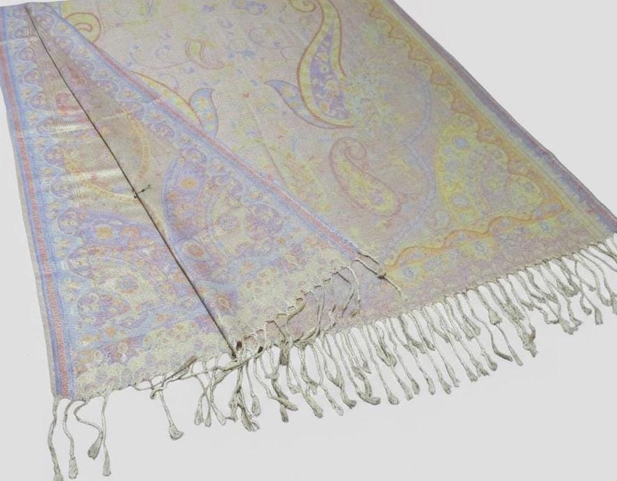 Soft Pashmina Shawl & Scarf for Women, Jacquard Brocade, Shawl, Sarong or Head Wraps