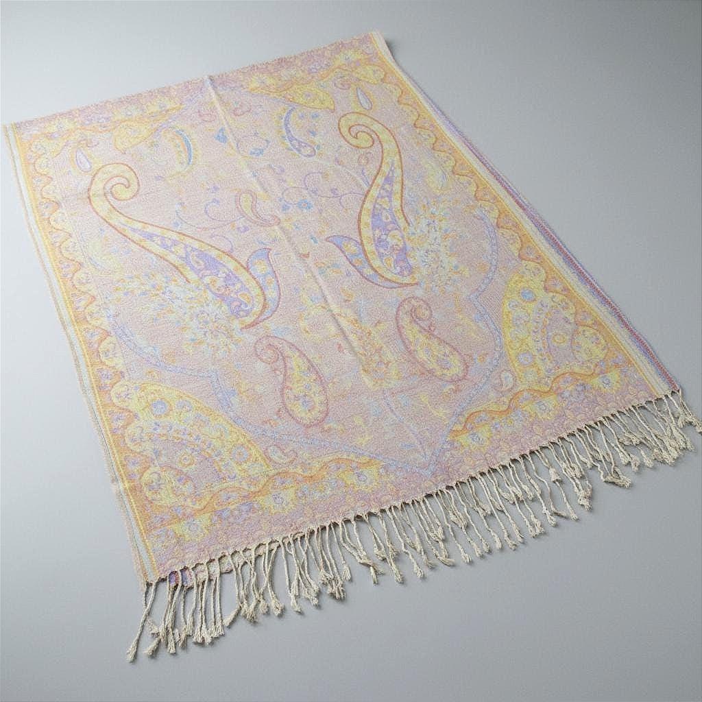 Soft Pashmina Shawl & Scarf for Women, Jacquard Brocade, Shawl, Sarong or Head Wraps