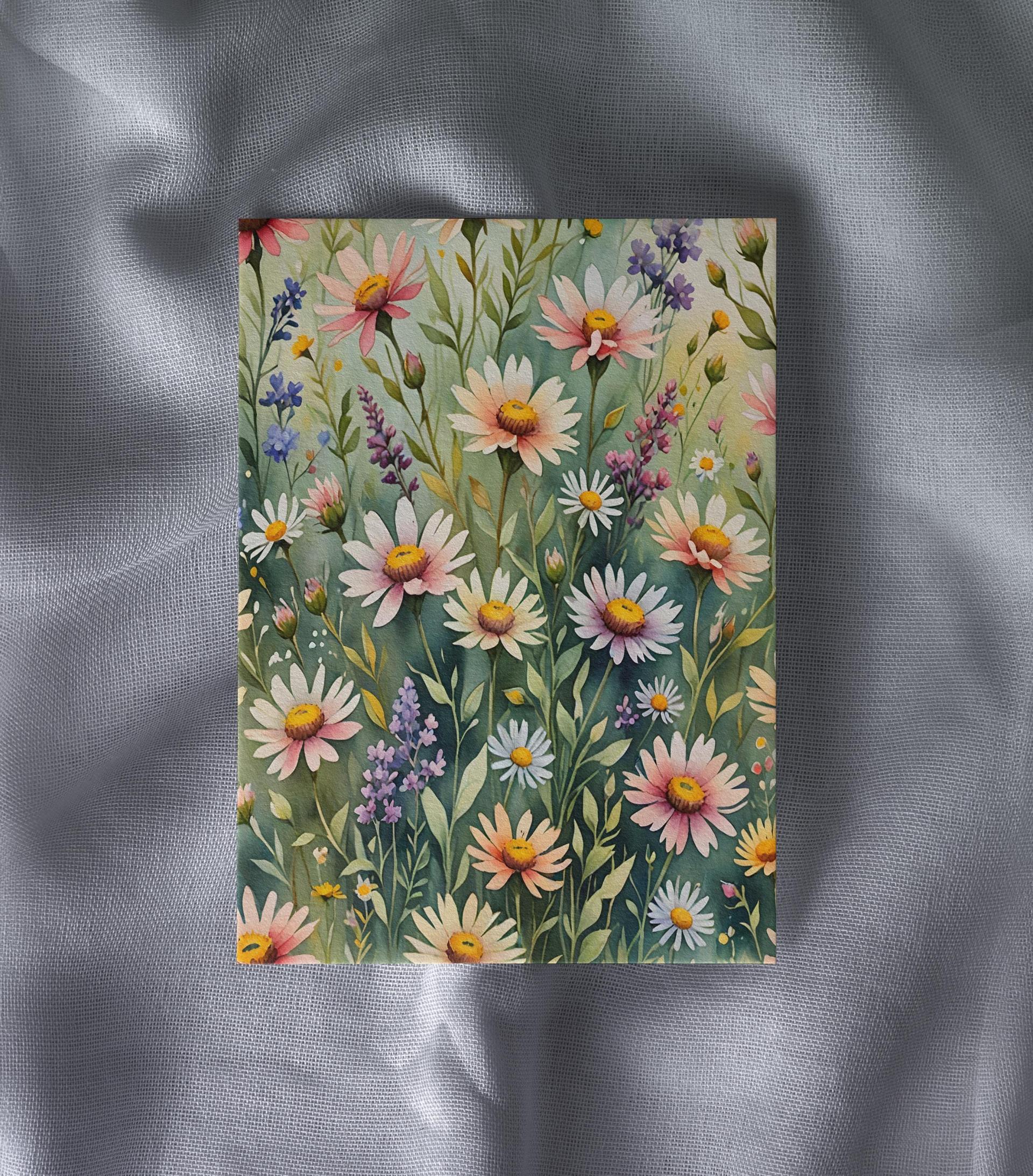 Flowers - Original Art Card - Single Card or Bulk 10 Pack of Gift Cards