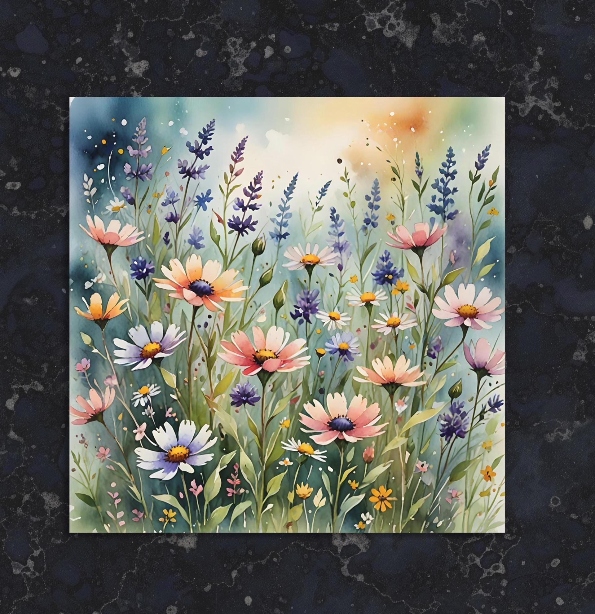 Flowers - Original Art Card - Single Card or Bulk 10 Pack of Gift Cards