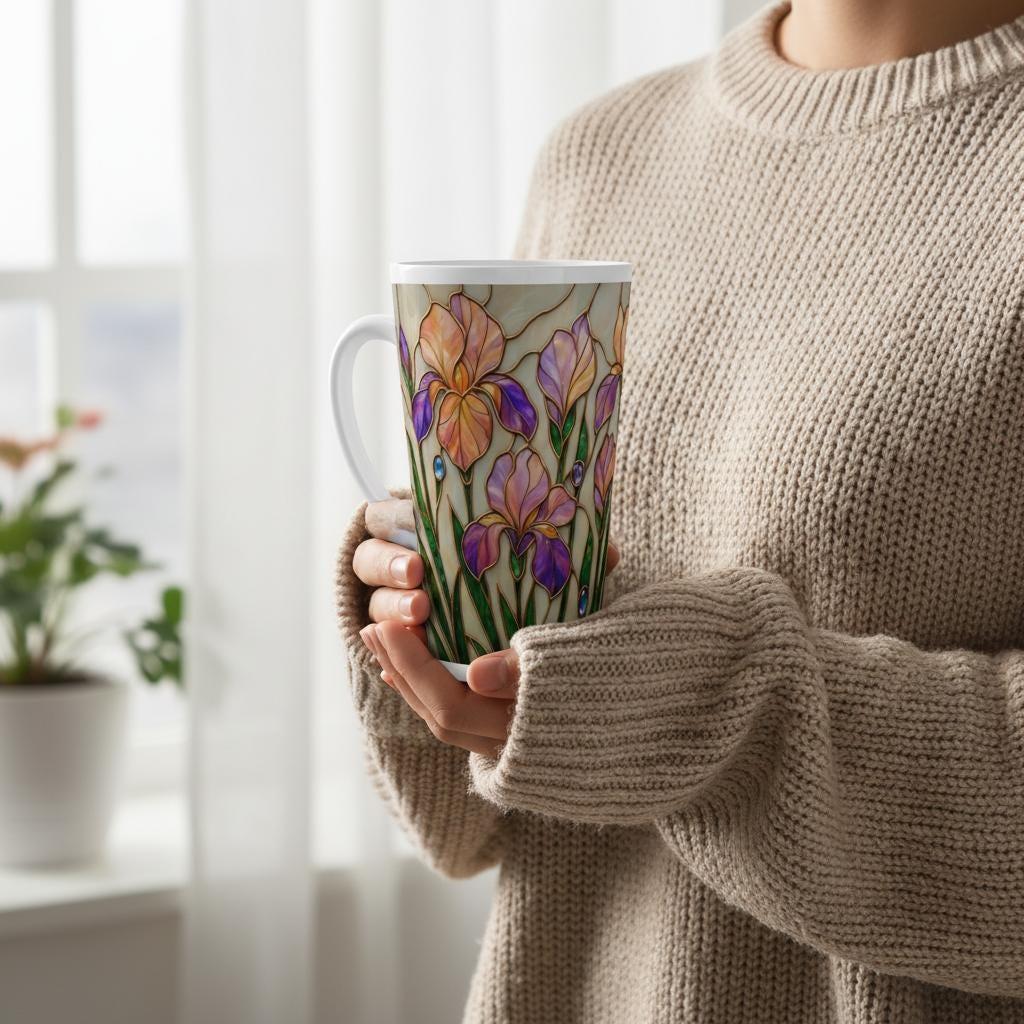 Latte 17oz Ceramic Mug - Coffee or Tea Cup, Extra Tall