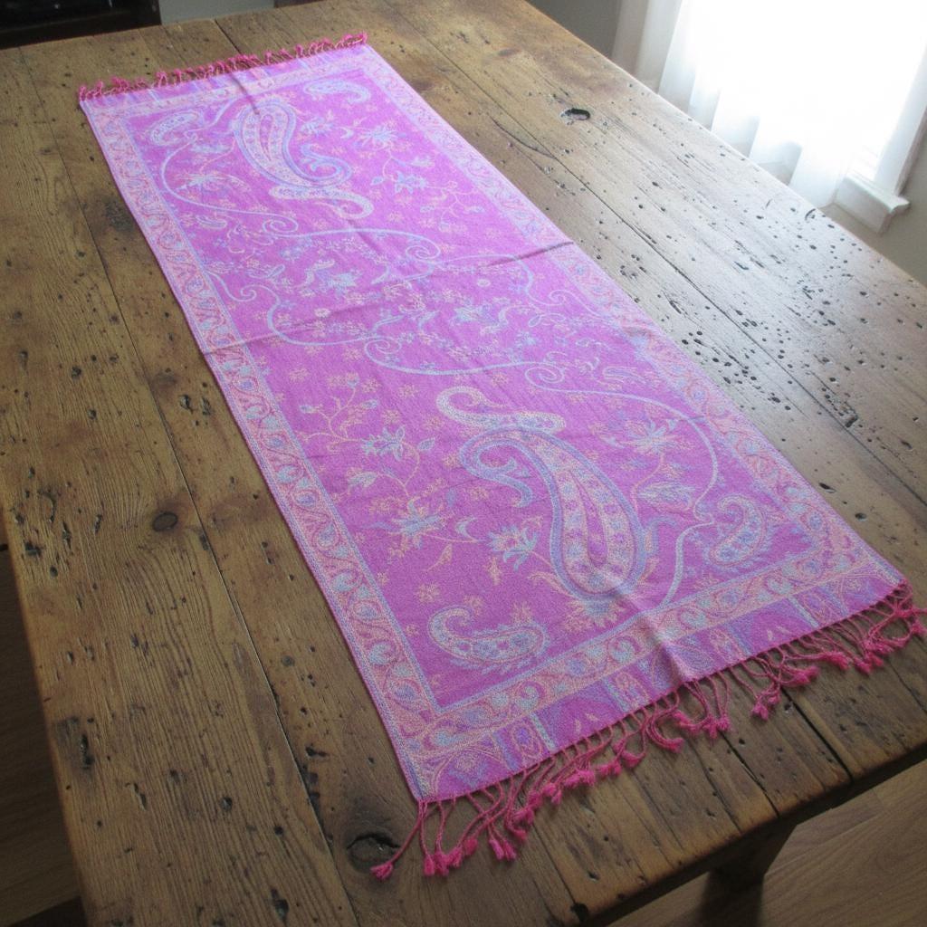 Reversible Soft Pashmina Shawl & Scarf for Women, Jacquard Brocade, Shawl, Sarong or Head Wraps