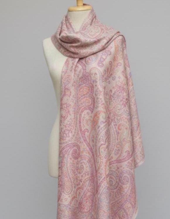Soft Pashmina Shawl & Scarf for Women, Jacquard Brocade, Shawl, Sarong or Head Wraps