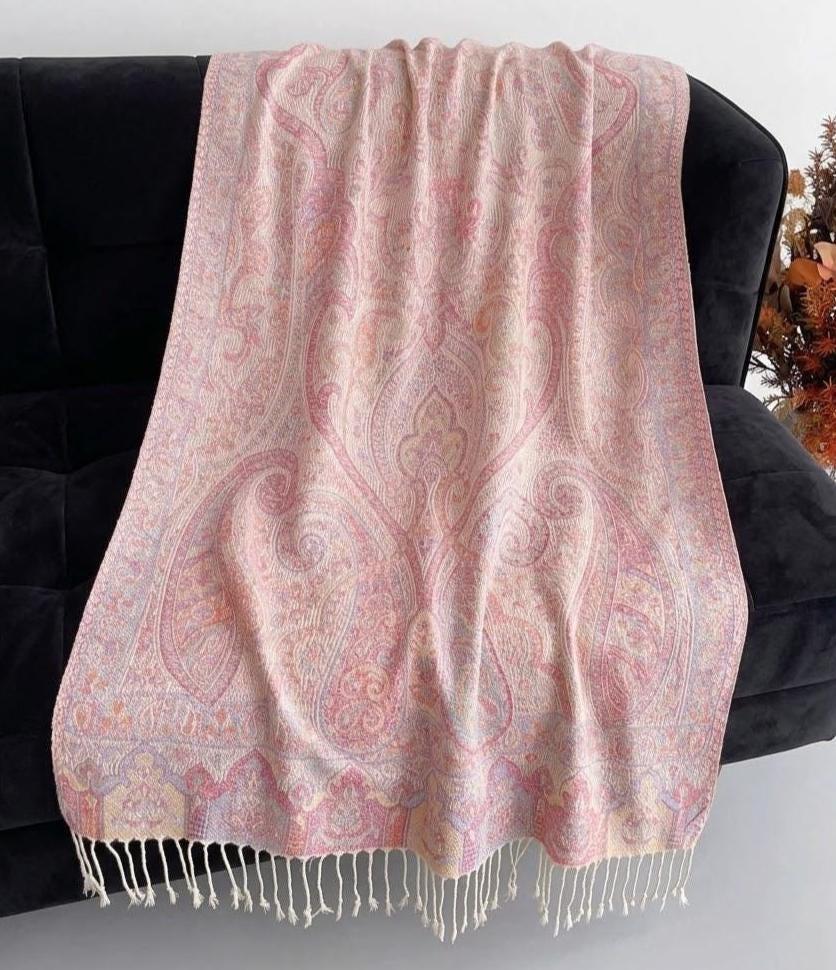 Soft Pashmina Shawl & Scarf for Women, Jacquard Brocade, Shawl, Sarong or Head Wraps