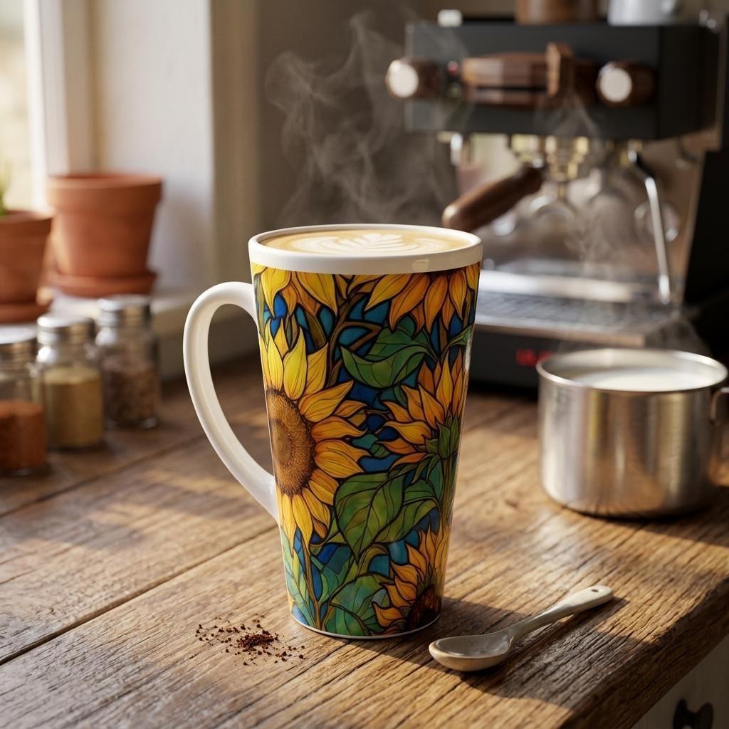 Latte 17oz Ceramic Mug - Coffee or Tea Cup, Extra Tall