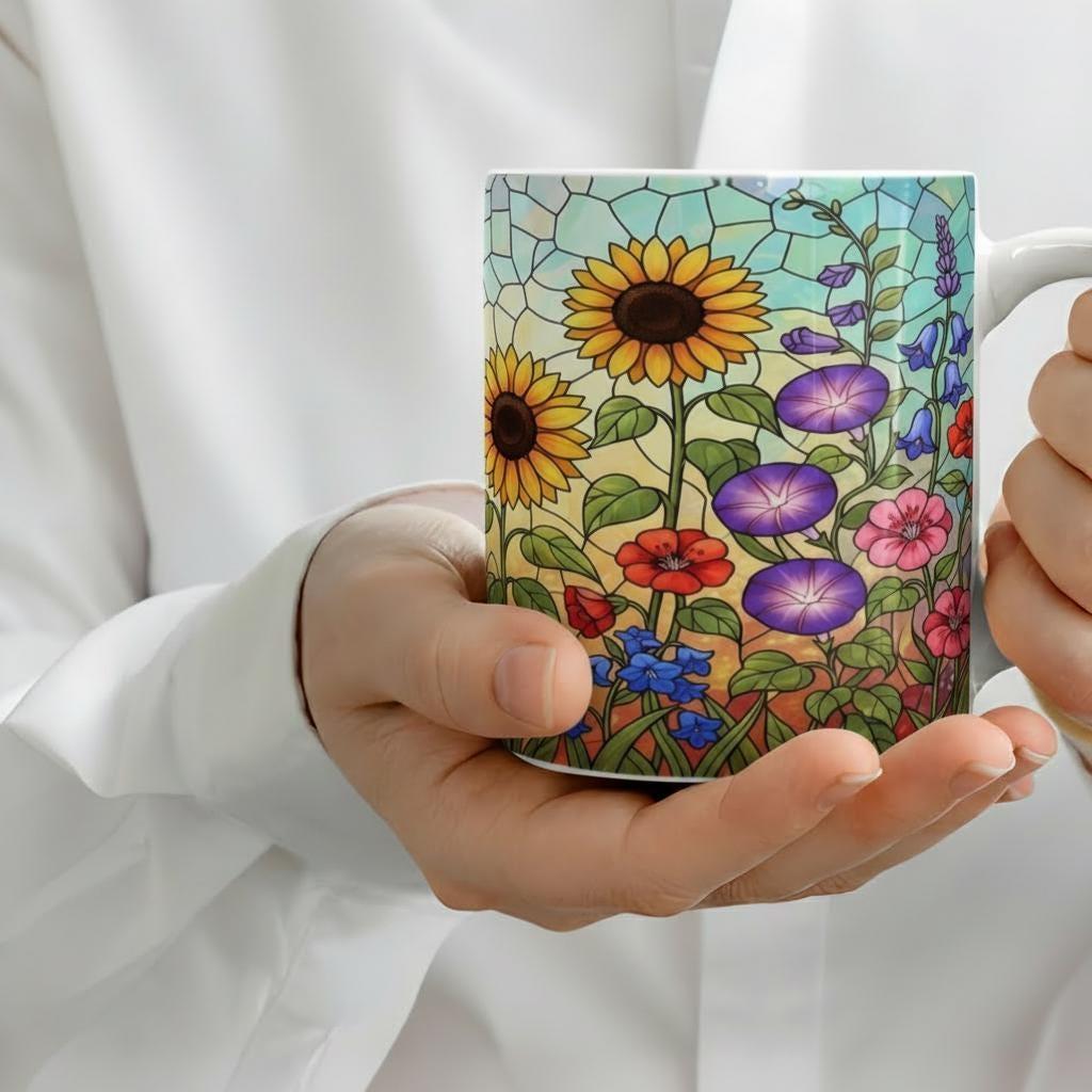 Floral Cups -  Large and Small Ceramic Mugs