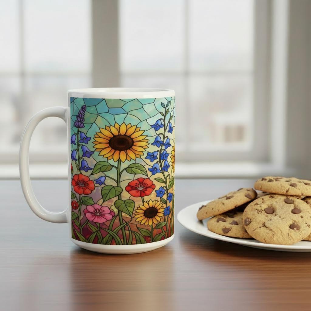 Floral Cups -  Large and Small Ceramic Mugs