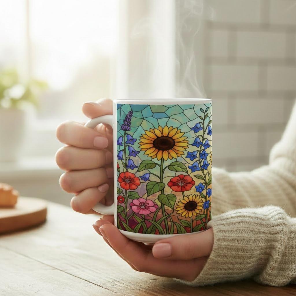 Floral Cups -  Large and Small Ceramic Mugs