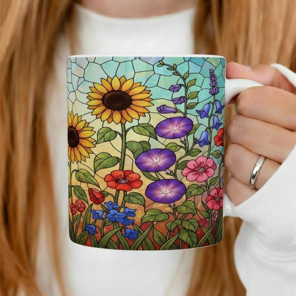 Floral Cups -  Large and Small Ceramic Mugs