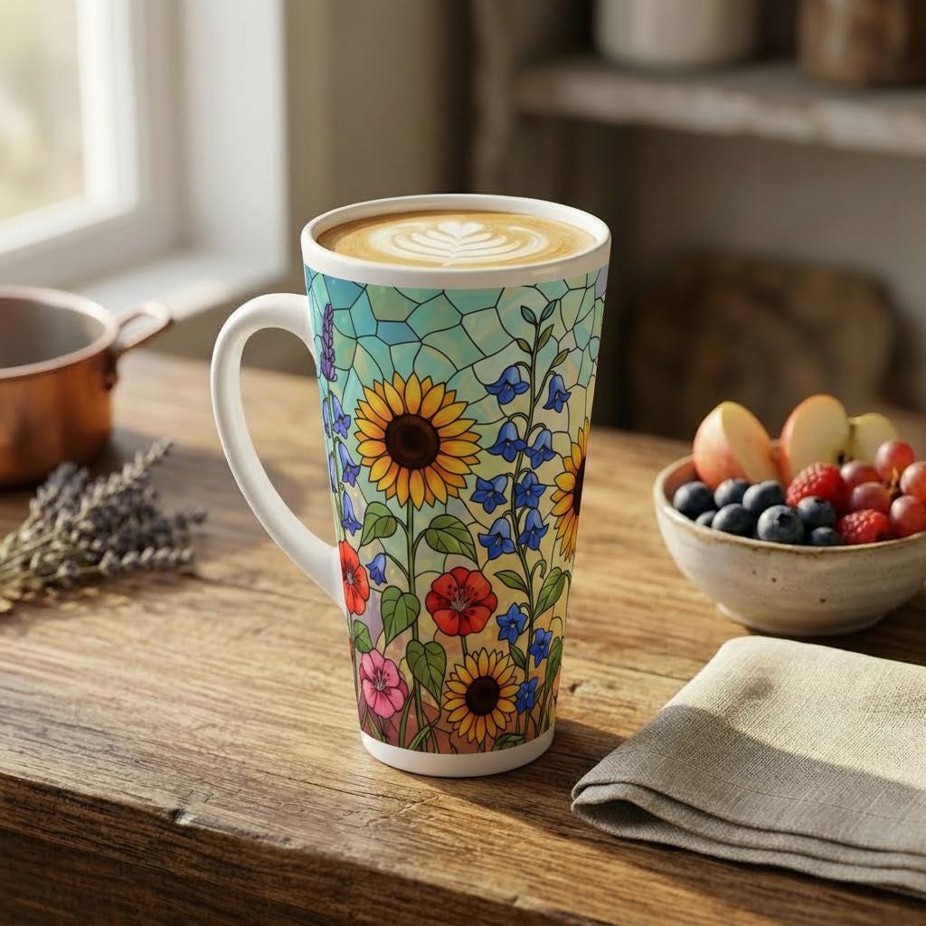 Latte 17oz Ceramic Mug - Coffee or Tea Cup, Extra Tall