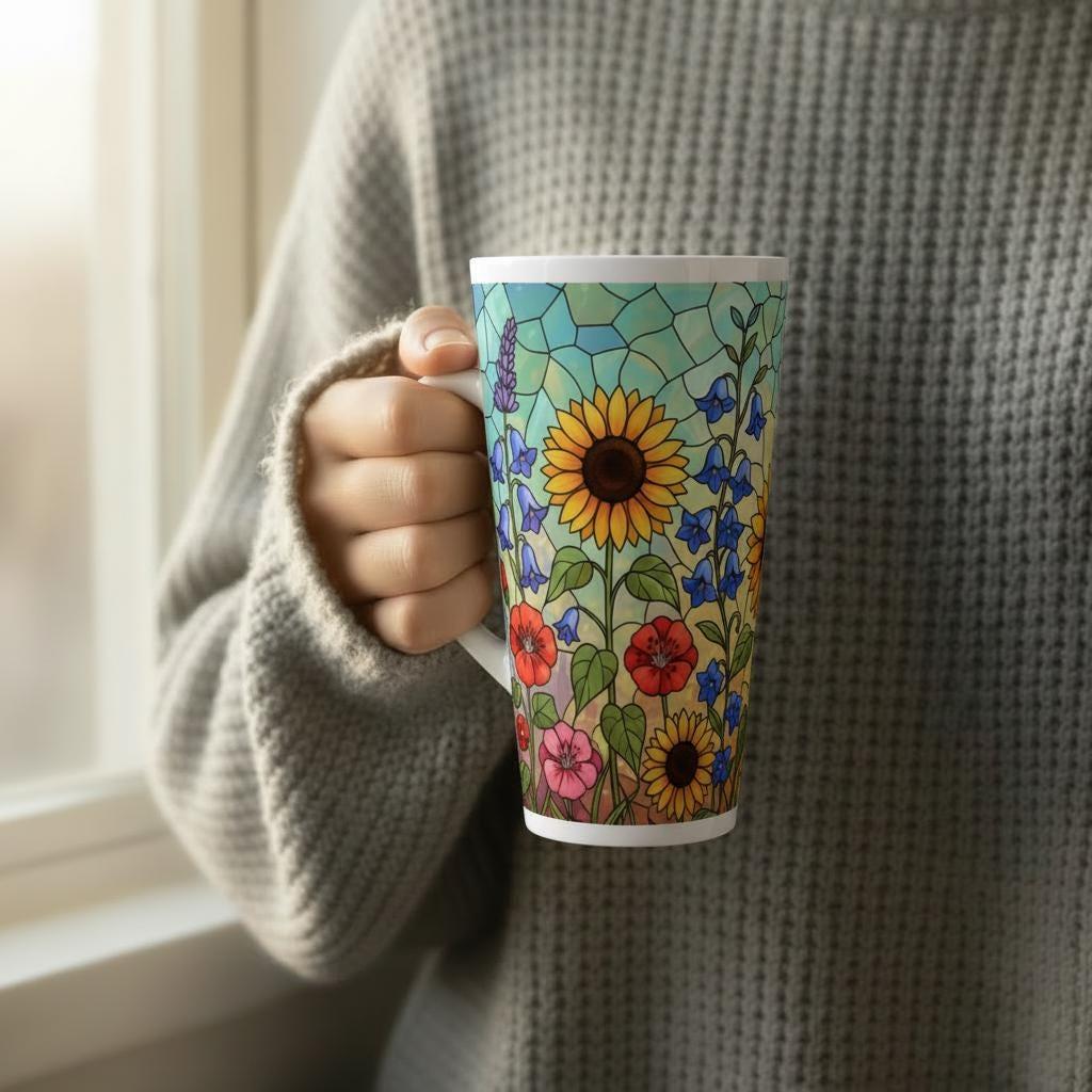 Latte 17oz Ceramic Mug - Coffee or Tea Cup, Extra Tall