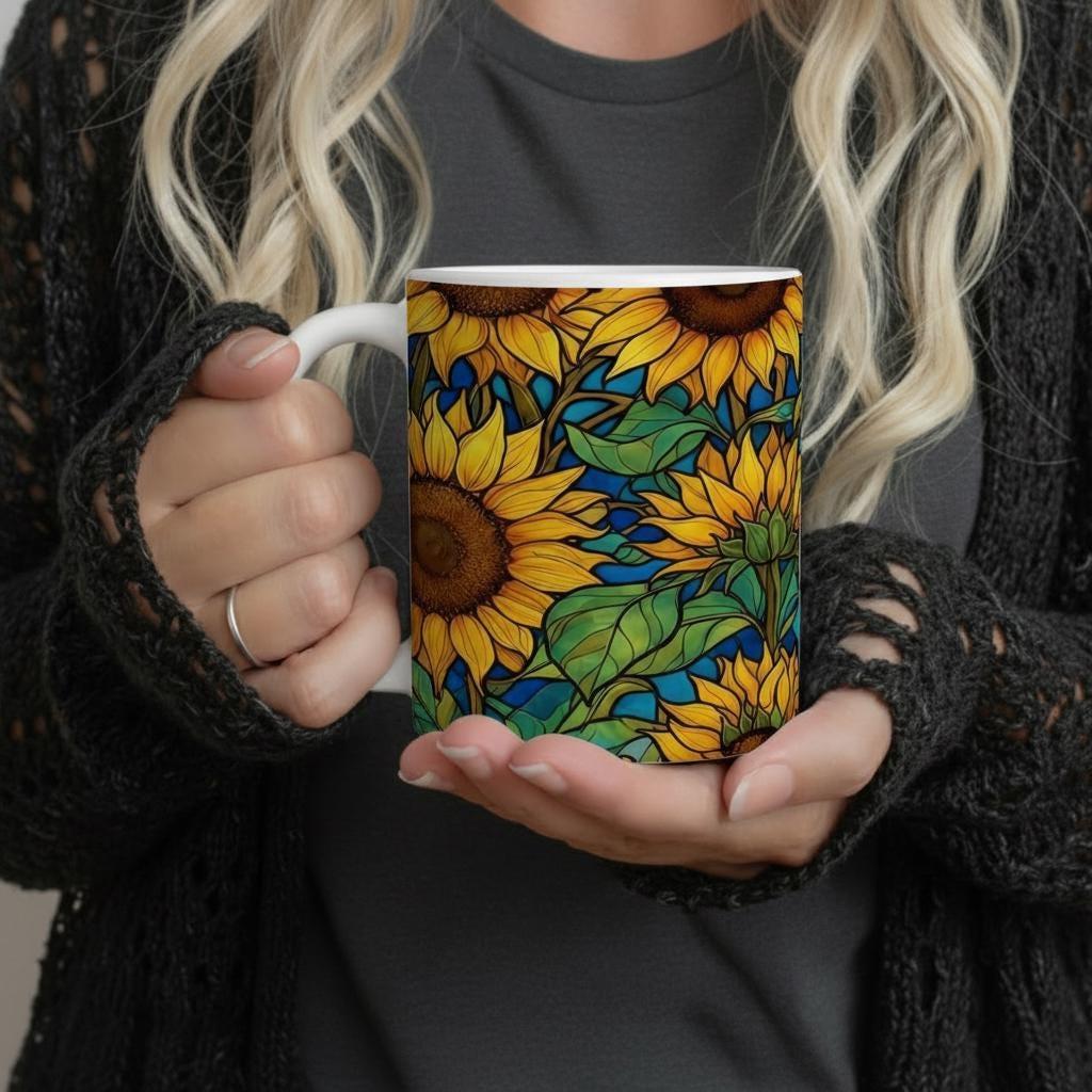 Floral Cups -  Large and Small Ceramic Mugs
