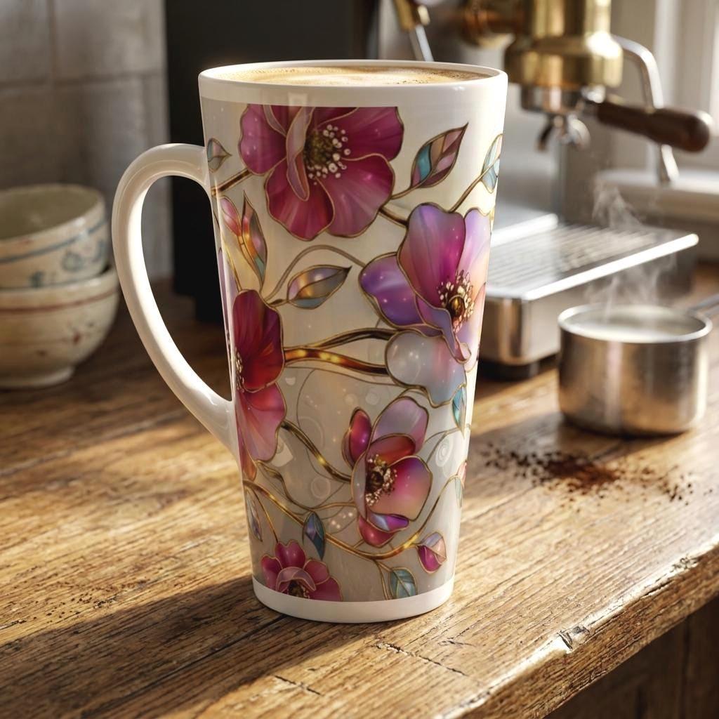 Latte 17oz Ceramic Mug - Coffee or Tea Cup, Extra Tall