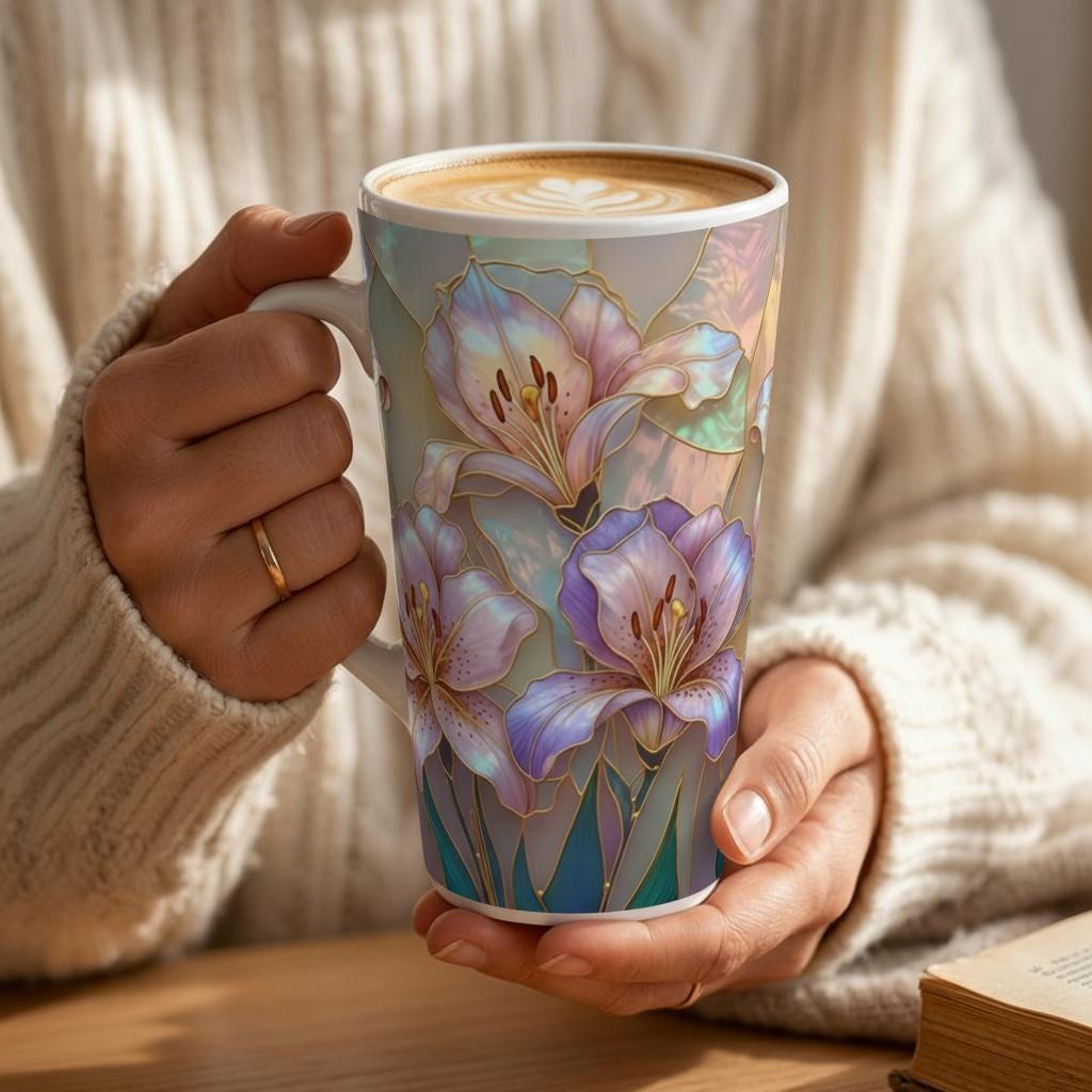 Latte 17oz Ceramic Mug - Coffee or Tea Cup, Extra Tall