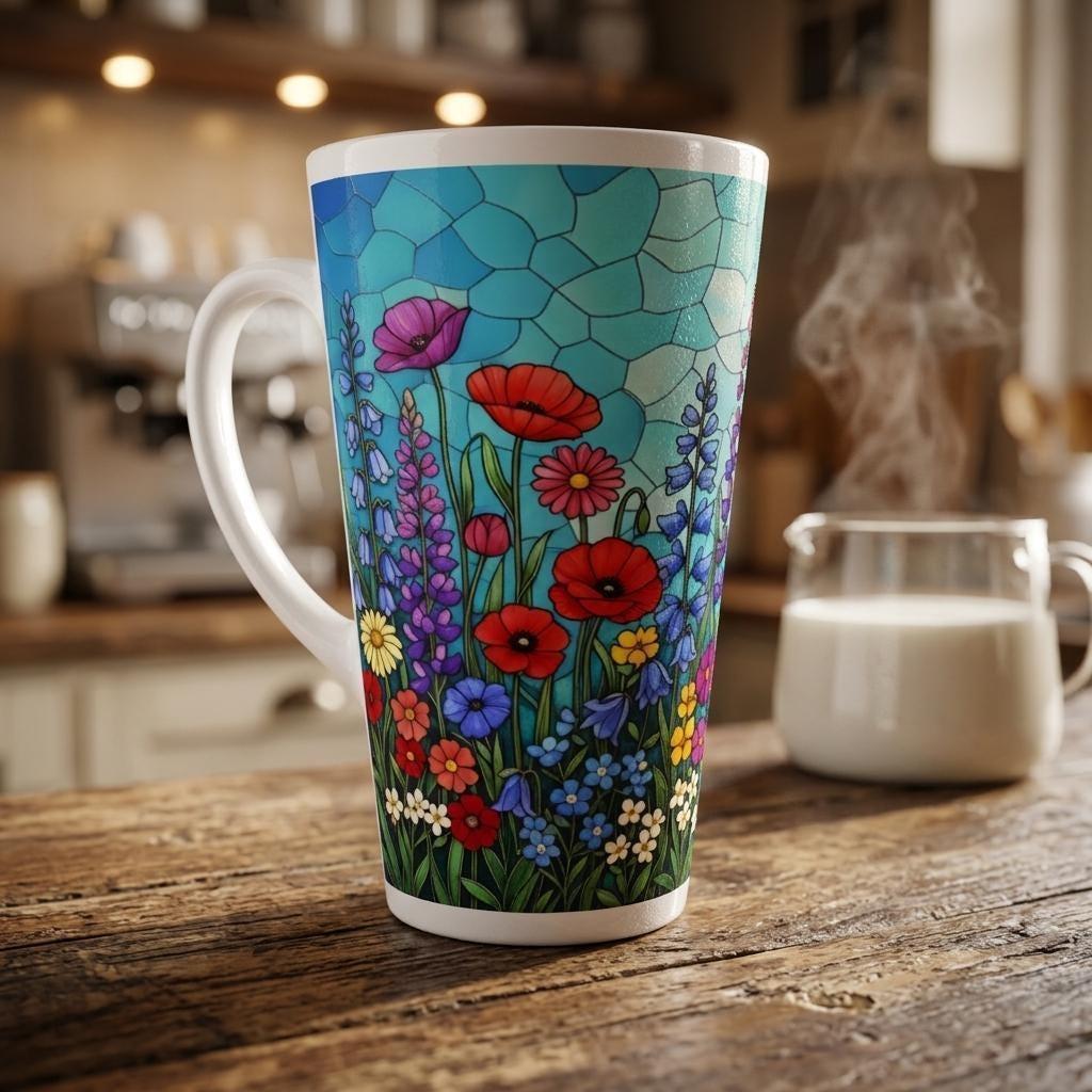 Latte 17oz Ceramic Mug - Coffee or Tea Cup, Extra Tall