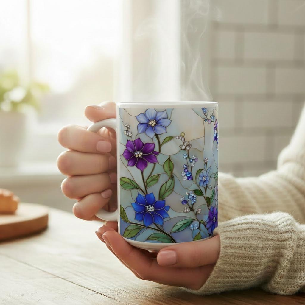 Floral Cups -  Large and Small Ceramic Mugs
