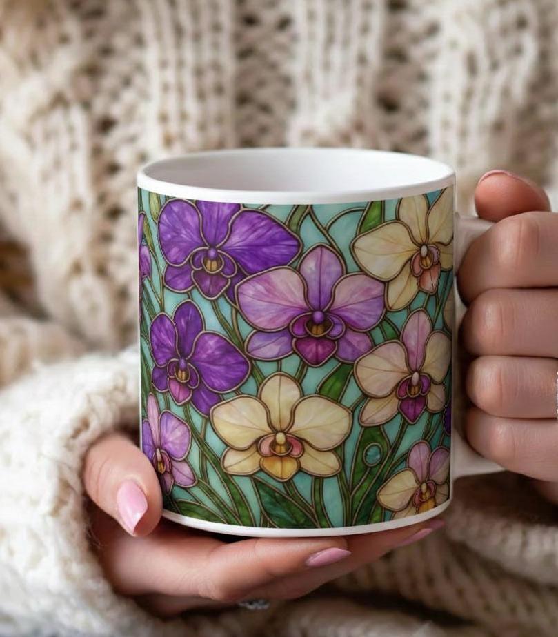 Floral Cups -  Large and Small Ceramic Mugs
