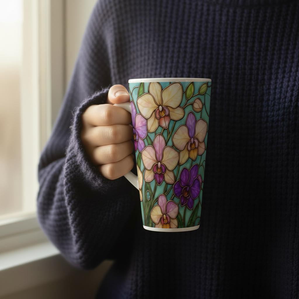 Latte 17oz Ceramic Mug - Coffee or Tea Cup, Extra Tall