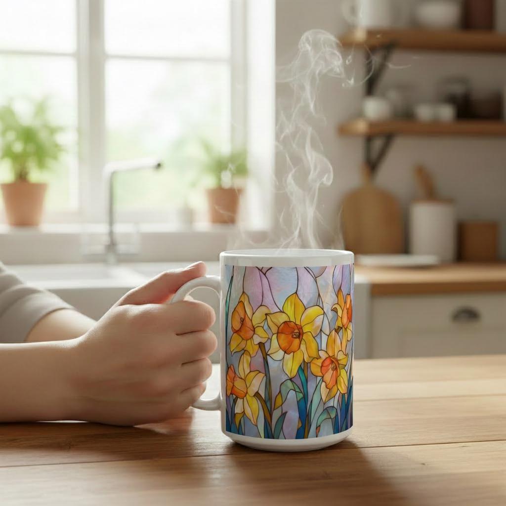 Floral Cups - Large and Small Ceramic Mugs