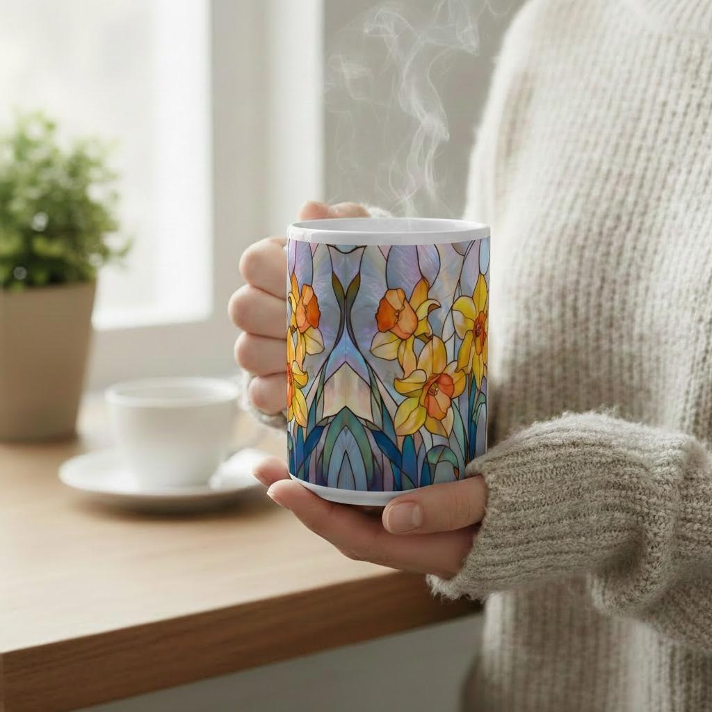 Floral Cups - Large and Small Ceramic Mugs