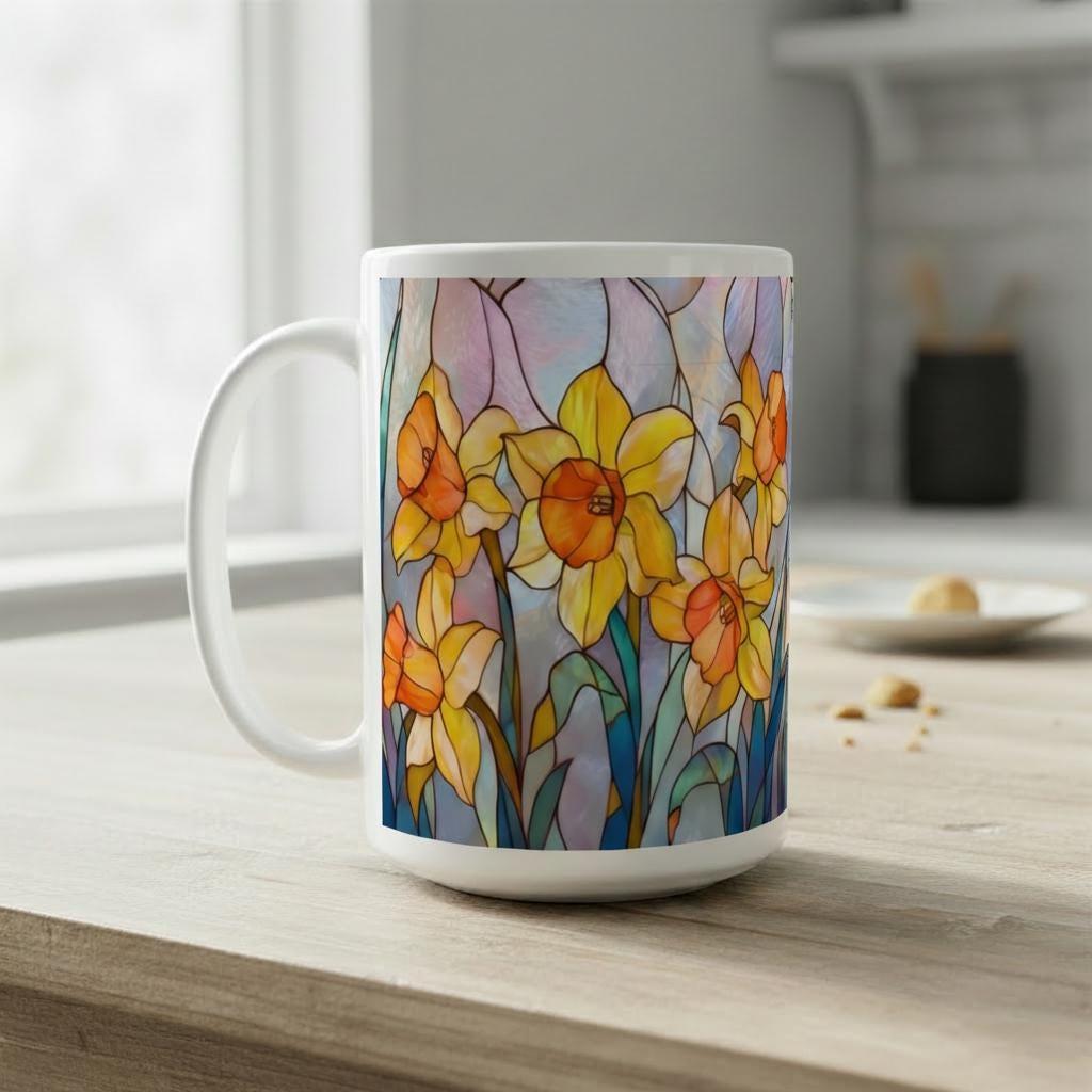 Floral Cups - Large and Small Ceramic Mugs