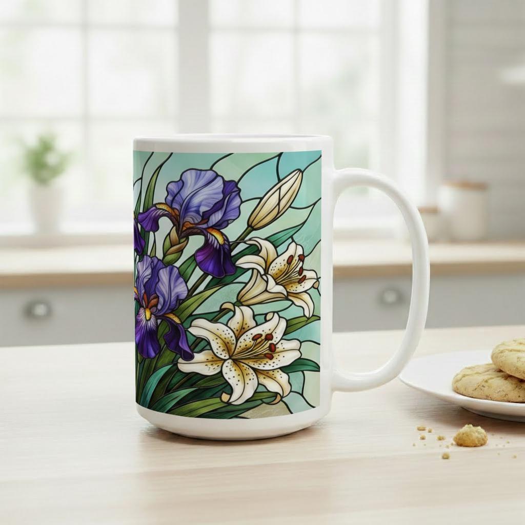 Floral Cups -  Large and Small Ceramic Mugs