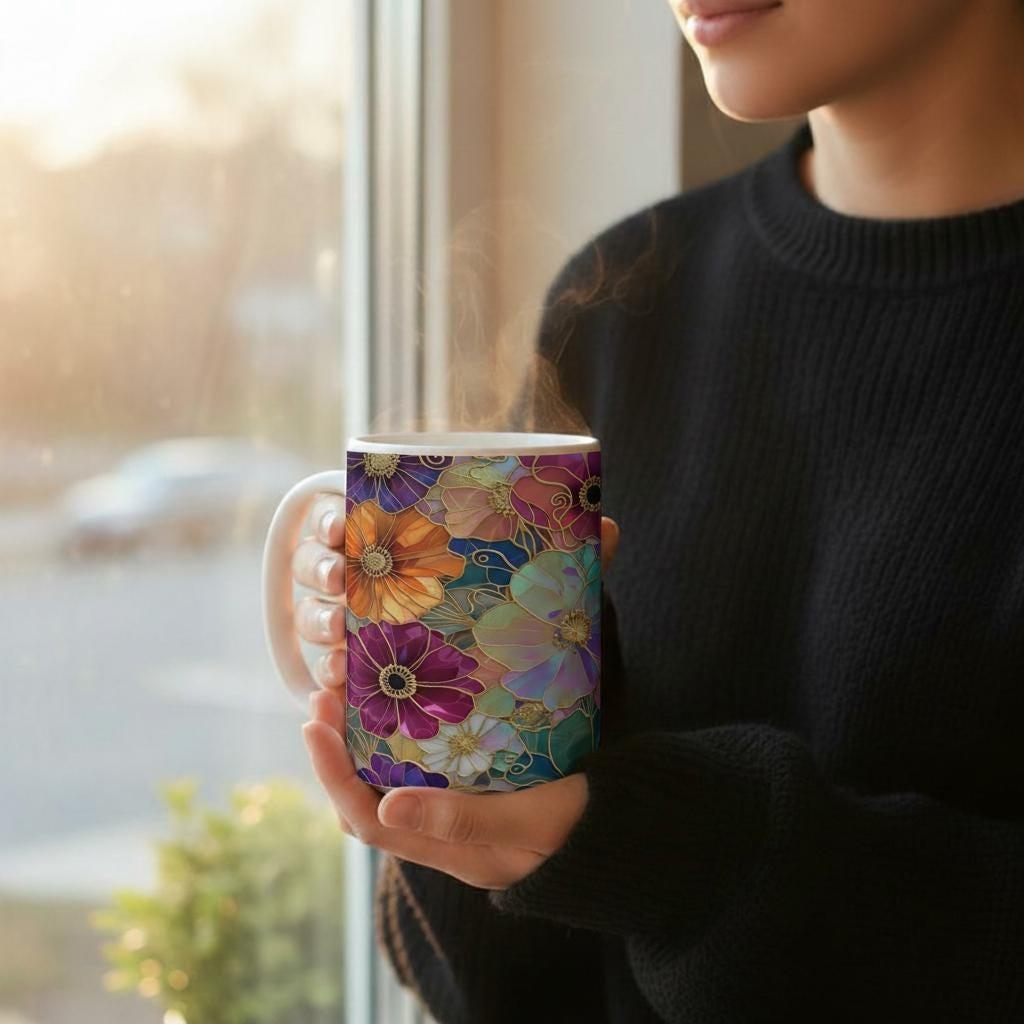 Floral Cups -  Large and Small Ceramic Mugs