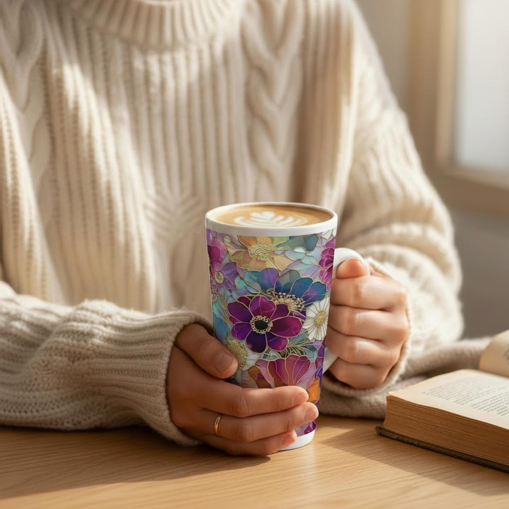 Latte 17oz Ceramic Mug - Coffee or Tea Cup, Extra Tall