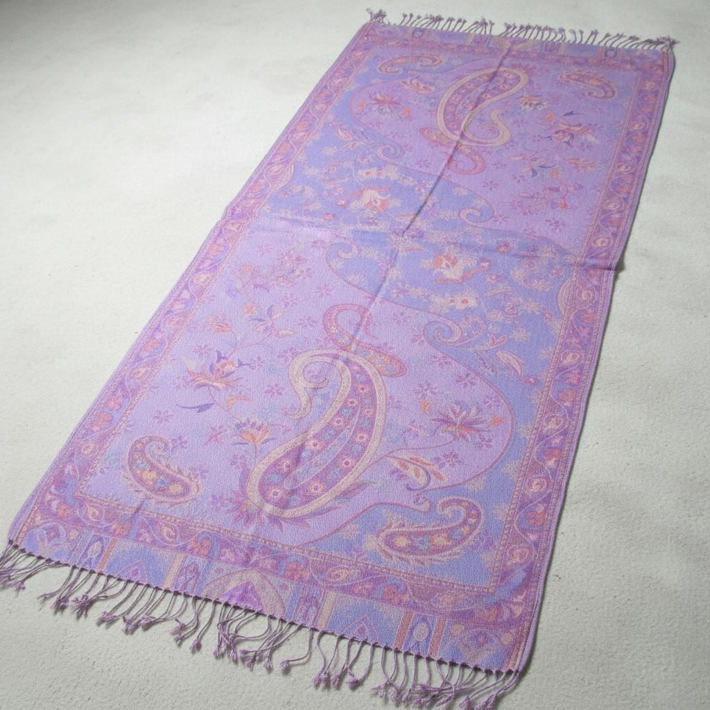 Reversible Soft Pashmina Shawl & Scarf for Women, Jacquard Brocade, Shawl, Sarong or Head Wraps