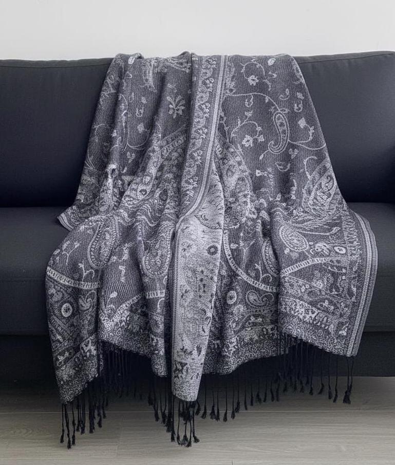 Soft Pashmina Shawl & Scarf for Women, Jacquard Brocade, Blanket Scarf, Head Wraps