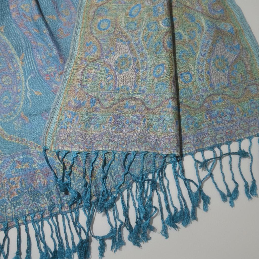 Soft Pashmina Shawl & Scarf for Women, Jacquard Brocade, Shawl, Sarong or Head Wraps