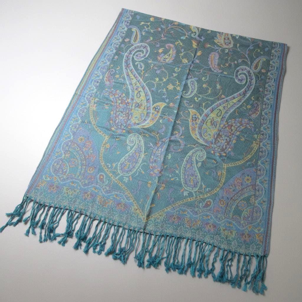 Soft Pashmina Shawl & Scarf for Women, Jacquard Brocade, Shawl, Sarong or Head Wraps