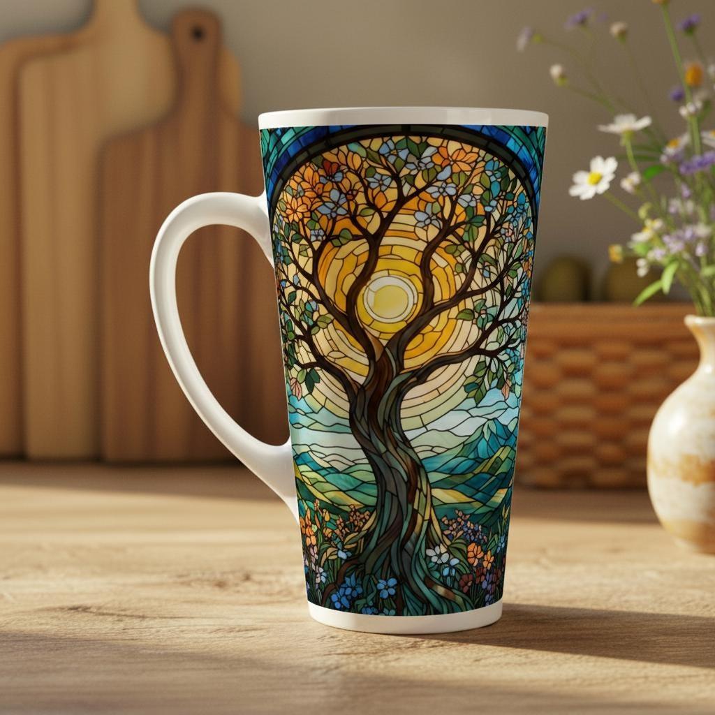 Latte 17oz Ceramic Mug - Coffee or Tea Cup, Extra Tall