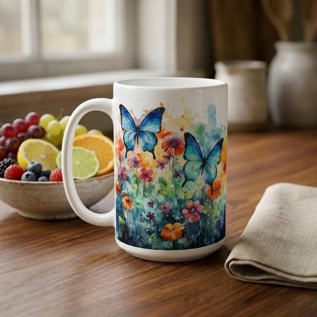 Butterfly - Large and Small Ceramic Mugs